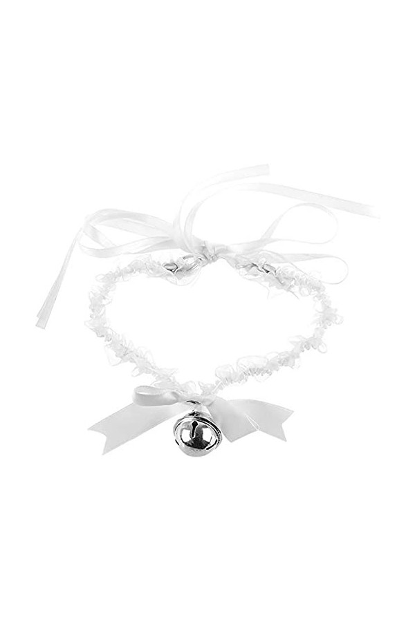 GDhgfDS Belle Dentelle Bowknot Cloche Ras du Cou Doux Stretch Noir Blanc Réglable Collier Mignon Femmes Filles Collier Sexy B