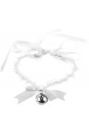 GDhgfDS Belle Dentelle Bowknot Cloche Ras du Cou Doux Stretch Noir Blanc Réglable Collier Mignon Femmes Filles Collier Sexy B