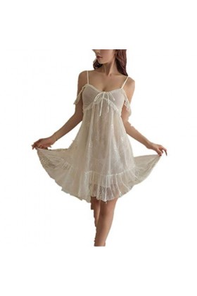 Lingerie Sexy, Chemise De Nuit En Maille Double Couche Dos Nu, Chemise De Nuit SéDuisante, Belle Chemise De Nuit En Maille Br