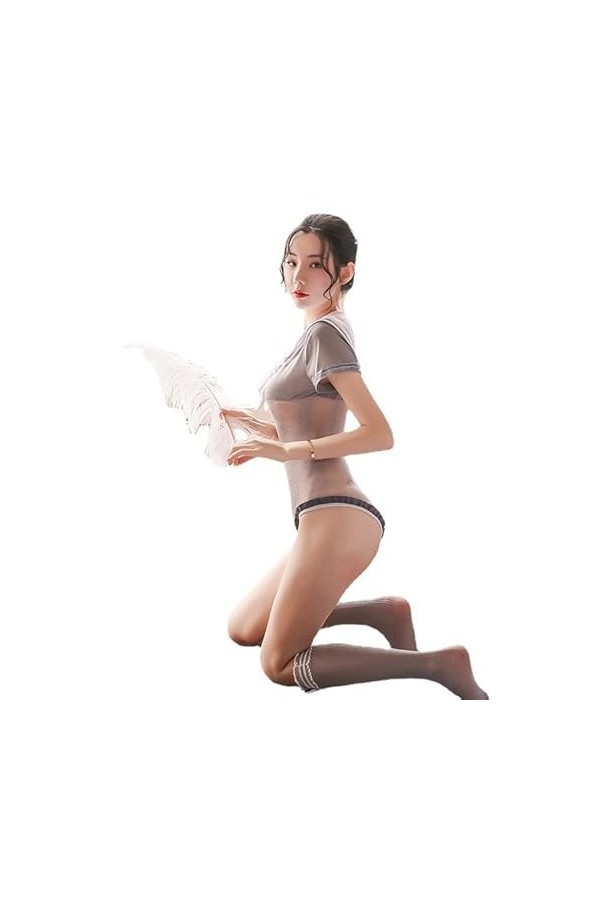 YUFEIYAN Rendement des sous-vêtements Clear Sailor Uniforme Temptation JK Sao Set Belle Perspective Pyjamas Bas Cute Bas Cade