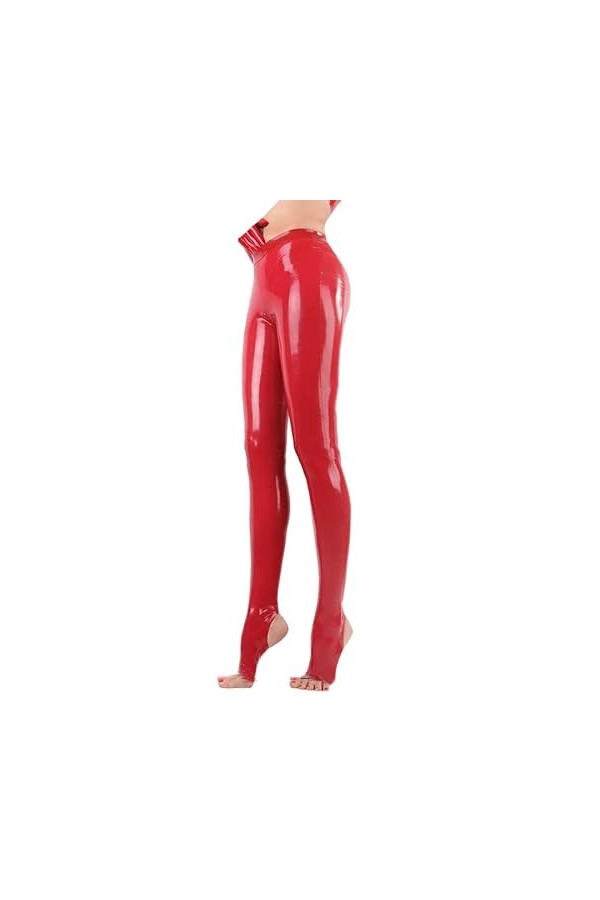 Femme Latex Legging étriers pantalon pantalon personnalisé catsuit 0.4mm