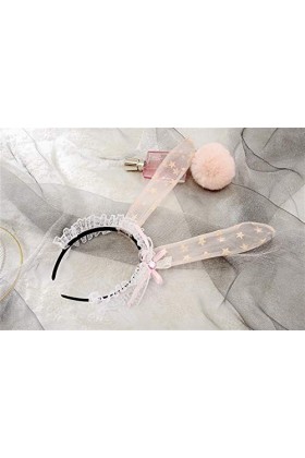 HGWZLQ Sexy Mignon Lapin Rose for Femmes et Filles Femme de ménage Set Exotique Kawaii Cosplay Oreilles de Lapin Queue Collie