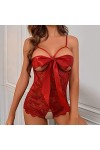 Lingerie Sexy Érotique - Sexy Lingerie Chaude Babydoll Robe En Dentelle Érotique Bowknot Col En V Profondporno Costumes Sous-