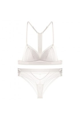 Combinaison ultra fine sexy en maille avec bretelles transparentes et lingerie sexy, Blanc., S