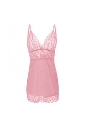 PANPANY Femmes Mode Lingerie Robe Roleplay Lingerie Sexy Dentelle Lingerie Floral Maille Glisse sous-vêtements Pyjama Femmes 