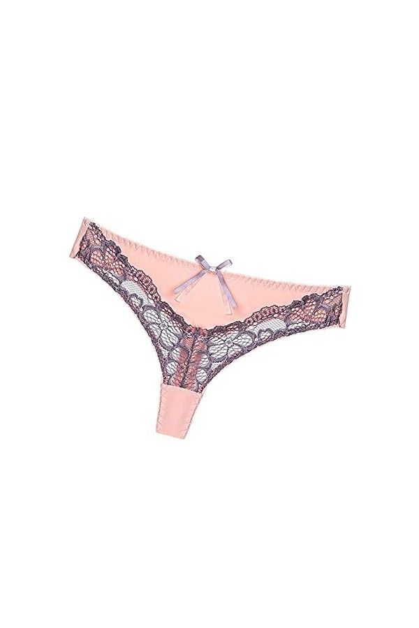 liaddkv Femmes chaudes basses avec nœud papillon Patchwork en dentelle, pour lingerie de luxe, corset en satin, gris, XL