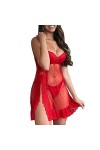 liaddkv Ensemble de lingerie sexy en dentelle et string pour femme, rouge, XXXL