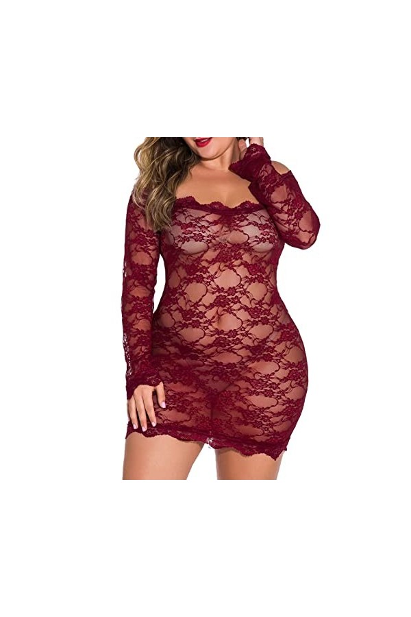 liaddkv - Lingerie pour femme, lingerie, chemise de nuit, pyjama sexy en dentelle, sous-vêtements serrés, adorables sous-vête