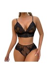 liaddkv Ensemble de lingerie tendance pour femme - Jeu de rôle - Lingerie sexy - Pour femme - Noir - Taille L