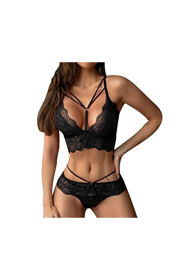 liaddkv Ensemble de lingerie pour femme - Jeu de rôle - Lingerie sexy - Costume de lingerie - Calendrier de Noël noir, M 