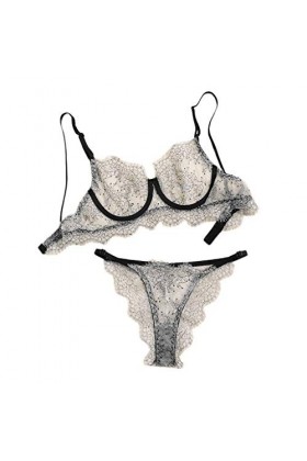 liaddkv Sous-vêtements rasant Underwire Pots avec sous-vêtements musulmans + culottes Corset Manches Dentelle Femme Sexy Escl