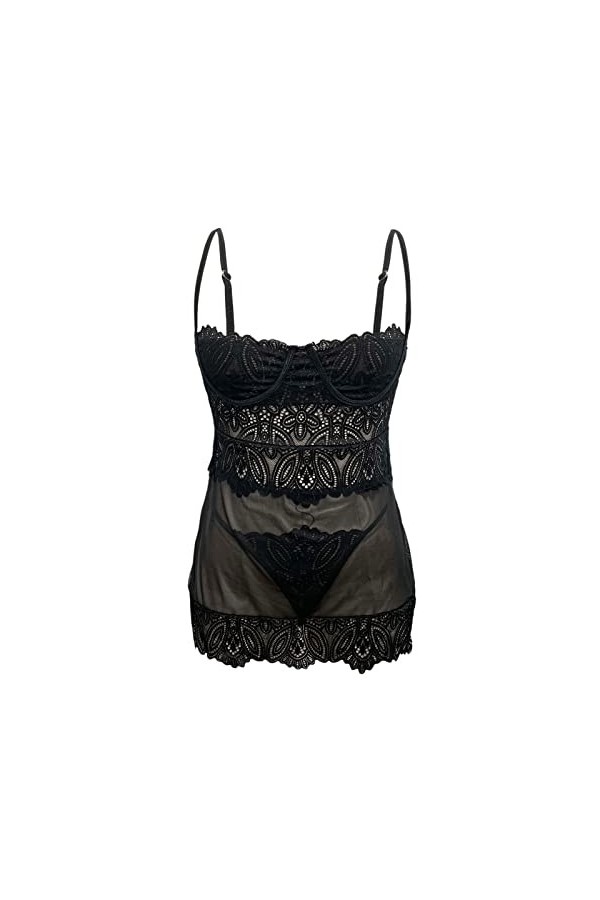 liaddkv Ensemble de lingerie tendance pour femme - Jeu de rôle - Lingerie sexy - Noir - Taille XXL