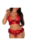 liaddkv Ensemble de lingerie tendance pour femme - Jeu de rôle - Lingerie sexy - Pour femme - Rouge - Taille XXL