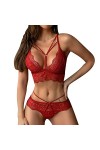 liaddkv Ensemble de lingerie pour femme - Jeu de rôle - Lingerie sexy - Pour femme - Rouge - Taille XL