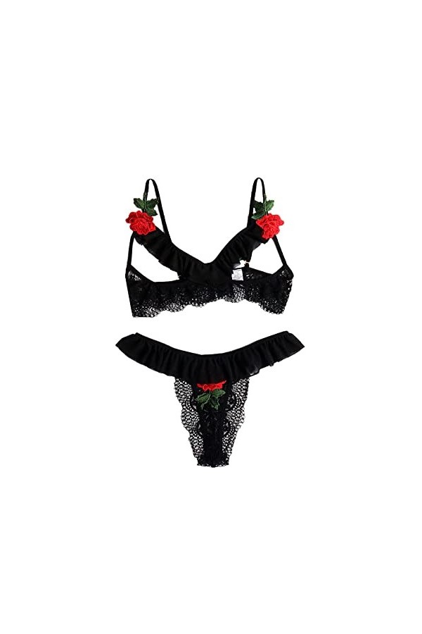 liaddkv Pyjama sexy pour femme - Broderie exquise - Dentelle - Ensemble de pyjama mignon - Lingerie pour hommes - Éléphant, B