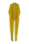 Catsuit Jaune et Blanc 100% Latex Rubber Sling 0.4mm