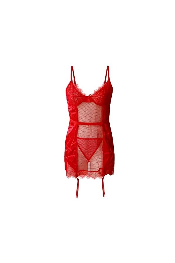 liaddkv Pyjama sexy Desire en dentelle pour femme, Noir , S