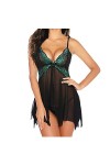 HANXIULIN sous-vêtements Lingerie Sexy Robes à Corsage intégral Chemises de Nuit col V Ensemble de Vêtements Robe Transparent