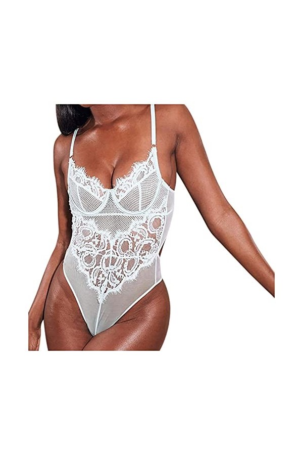 liaddkv Hot Steel Collants de mode Pyjamas Sous-vêtements Sous-vêtements Anneau Dentelle Robes Sexy, Noir , M