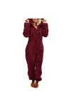 Duohropke Pyjama et pyjama pour femme - En polaire - Douce et chaude - Confortable - En peluche, Vin A., XXXXL
