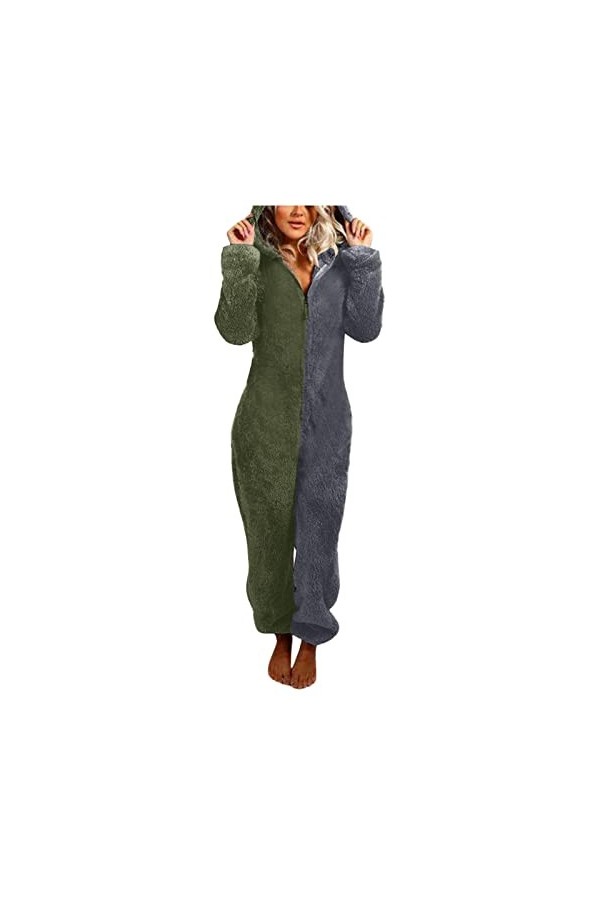 Duohropke Pyjama et pyjama pour femme - En polaire - Douce et chaude - Confortable - En peluche, Vin A., XXXXL