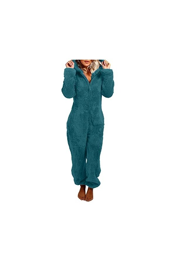 Duohropke Pyjama et pyjama pour femme - En polaire - Douce et chaude - Confortable - En peluche, Vin A., XXXXL