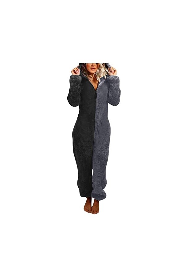 Duohropke Pyjama et pyjama pour femme - En polaire - Douce et chaude - Confortable - En peluche, Vin A., XXXXL