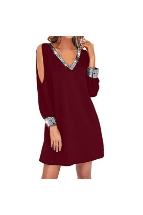 HANXIULIN Robes pour Femmes Robes de soirée Scintillantes Robe Courte Sexy Élégante Robe Sexy Scintillante Robe de Noël