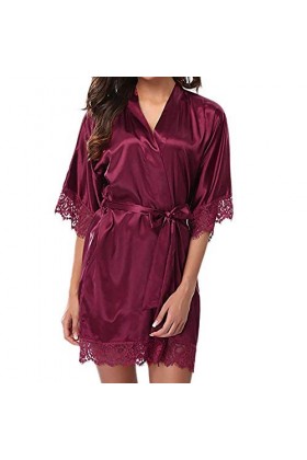 Chemise de nuit pour femme - Grande taille - Col en V - Spaghetti - Slip intégral - Vêtement de nuit - Lingerie avec détails 