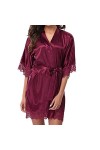 Chemise de nuit pour femme - Grande taille - Col en V - Spaghetti - Slip intégral - Vêtement de nuit - Lingerie avec détails 