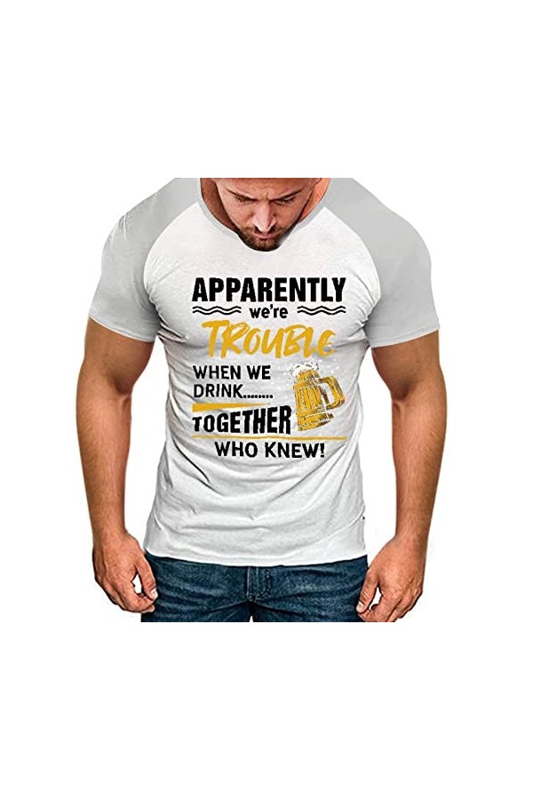 T-shirt à manches courtes pour homme - Style décontracté - Imprimé 3D - En denim, C-Gris, L