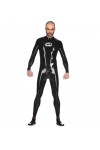 100% Latex Hommes Catsuit Bleu Marine Combinaisons Serrées 0.4mm