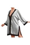 Necalisi peignoir de bain femme gris Kimono Bridesmaid Peignoir Satin Femme Peignoir Mariage Manche Courte Peignoir Bridesmai