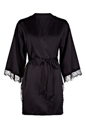 Ann Summers Cherryann Planet Peignoir en satin Noir, Noir , XS