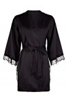 Ann Summers Cherryann Planet Peignoir en satin Noir, Noir , XS