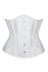 Corset taille en acier transparent en maille découpée pour femme - Costume gothique - Corset sexy pour le bas du buste - Blan