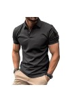 NOGRAX T-Shirt Homme Businet De Vêtements pour Hommes Summer Casual Mens Clorted Shirt Office Pocket Zipper Top T-Shirt-Brun
