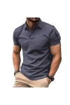 NOGRAX T-Shirt Homme Businet De Vêtements pour Hommes Summer Casual Mens Clorted Shirt Office Pocket Zipper Top T-Shirt-Brun
