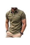NOGRAX T-Shirt Homme Businet De Vêtements pour Hommes Summer Casual Mens Clorted Shirt Office Pocket Zipper Top T-Shirt-Brun