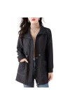 JYHBHMZG Trench Printemps et Automne Femmes Fermeture éclair Coréenne à la taille Manteau Femme Coupe-vent Femme Vêtements d