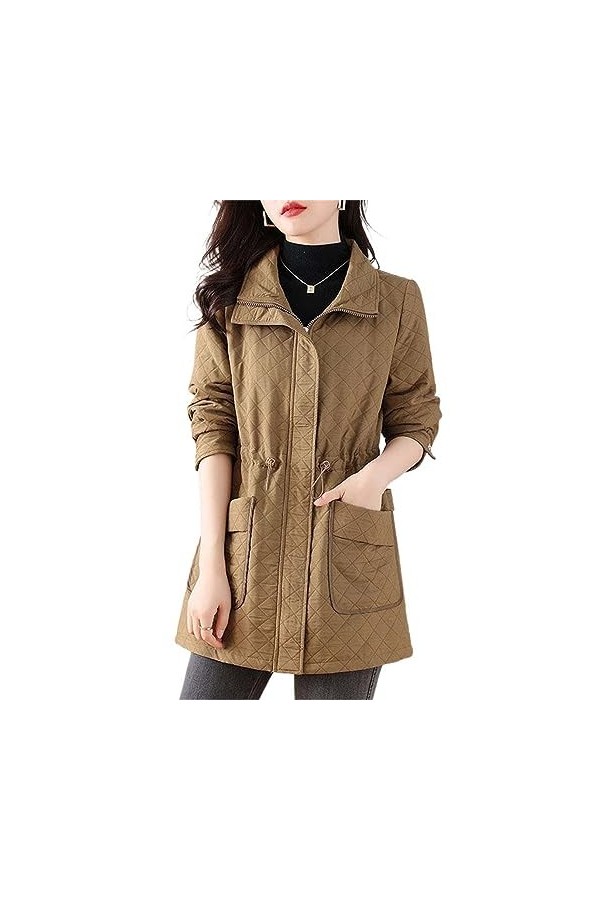 JYHBHMZG Trench Printemps et Automne Femmes Fermeture éclair Coréenne à la taille Manteau Femme Coupe-vent Femme Vêtements d