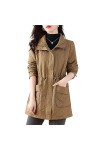 JYHBHMZG Trench Printemps et Automne Femmes Fermeture éclair Coréenne à la taille Manteau Femme Coupe-vent Femme Vêtements d