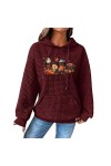 Fehploh Sweat à Capuche Graphique imprimé Citrouille pour Halloween, Thanksgiving, Style dentraînement pour Femme, Pull à Ca