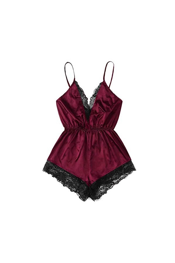 Robe de nuit sexy pour femme - En dentelle - Élégant et confortable - Style rétro - Style sportif - Avec porte-jarretelles, r