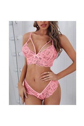 Lingerie Femme Sexy Ensemble Blanc,Soutien Gorge et Culotte Ensemble sous Vêtements Ensembles Lingerie Erothique Sexy Dentell