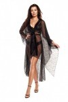 Axami Peignoir Transparent en Dentelle Noire, Noir , taille unique