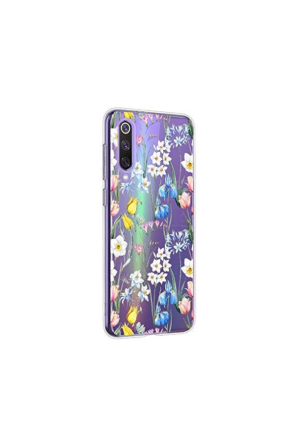 Oihxse Mandala Motif Case Compatible pour Huawei Honor 8C Coque Transparente Silicone TPU Souple Protection Etui Ultra Slim M