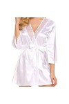 KOOKYY Robe Robe Sexy Robe de Nuit Lingerie Dentelle Ceinture Robe de Bain Vêtements de Nuit Sexy Peignoirs couleur : noir 