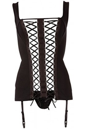 Shirley of Hollywood Mini Robe avec Deux Laçage en Noir S