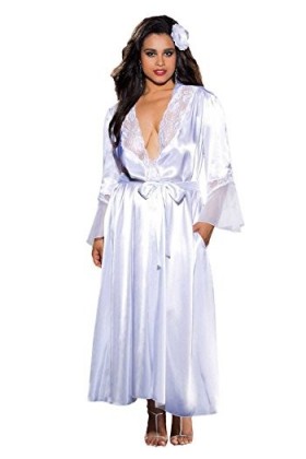 Shirley of Hollywood Nombre x20559&nbsp;Long peignoir blanc taille 1&nbsp;x/2&nbsp;x